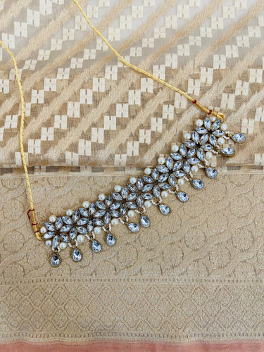 Banarasi Kora Tissue Silk Sari | Alfi Floral Border | Beige | Handwoven | Ships from California